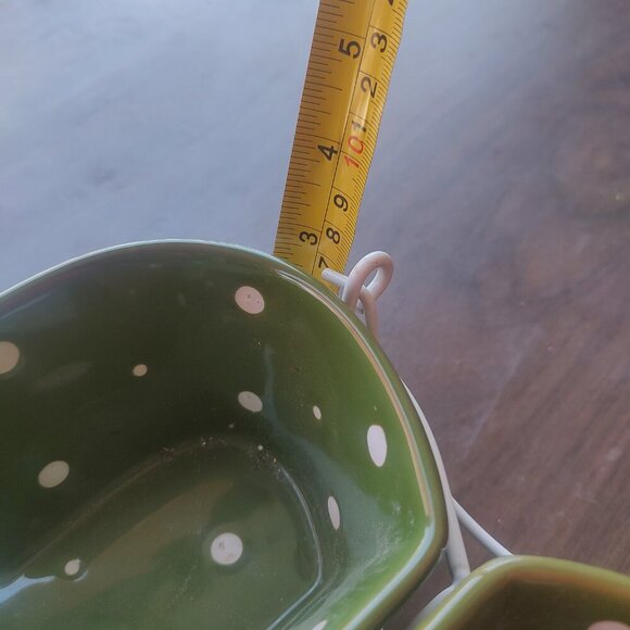 Retired Temptations Trio Heart Shaped Green & White Polka Dot Serving Set - Picture 5 of 6